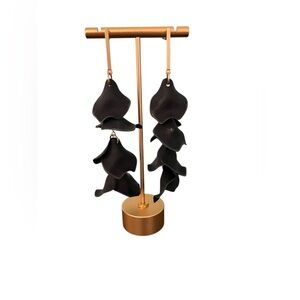 Fun and Flirty Black Floral Earrings